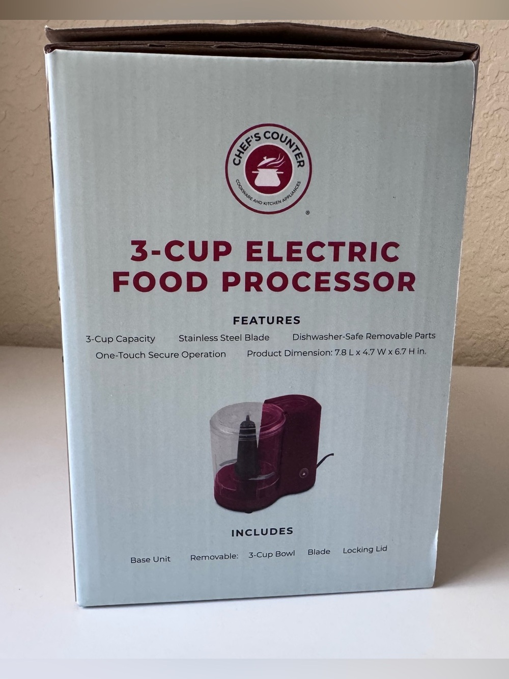 Chef’s Counter 3-Cup Electric Food Processor - Red - Picture 5 of 5